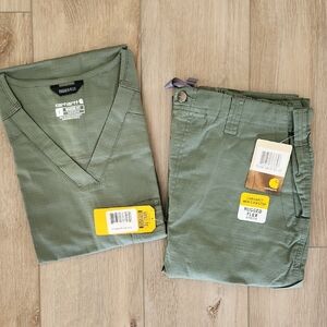 NWT Carhartt Men's Cargo Scrubs in Olive Green